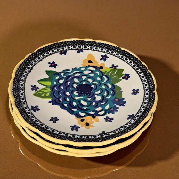 Pioneer Woman Floral Stoneware 8.25 Inch Set Of 3 Dessert Salad Plates - Picture 3 of 11